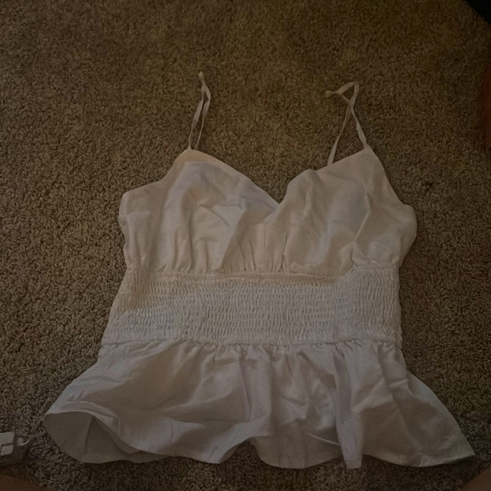 white synch crop tank top